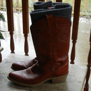 Dingo Acme Mens Western Cowboy Boots 7799 Embroidered  Brown Leather USA 10D
